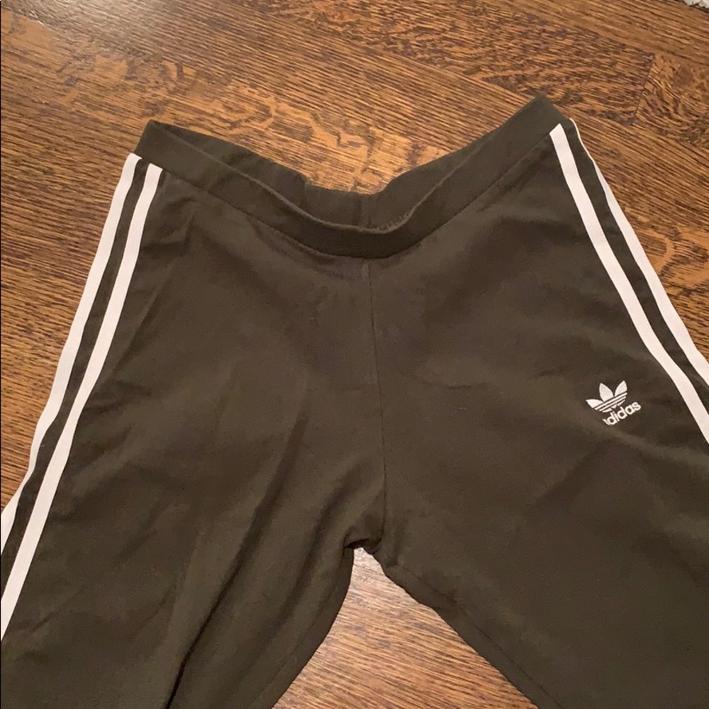 Olive green adidas leggings girls medium
